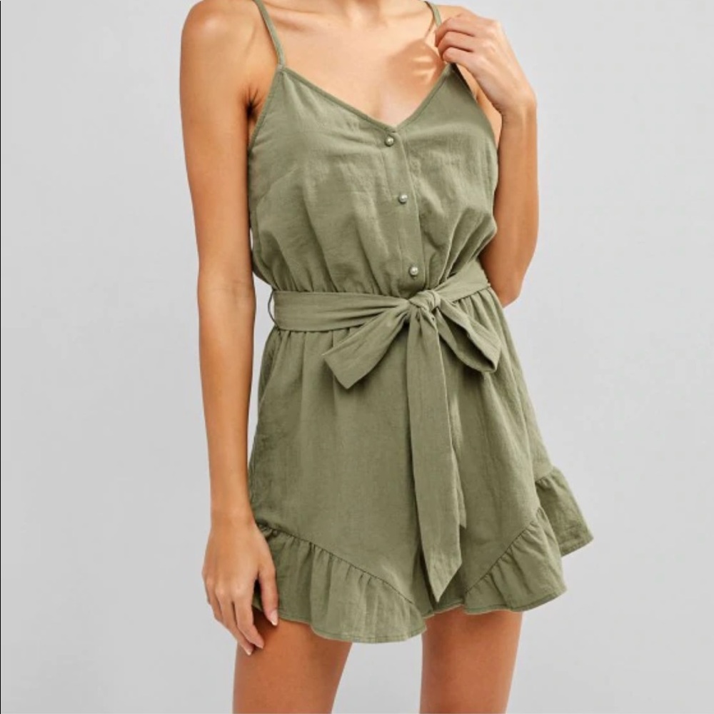 Olive Green Ladies Romper